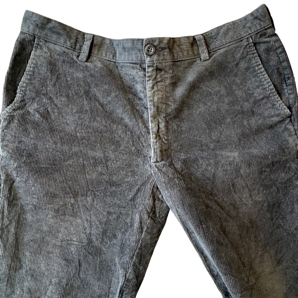 L.L. Bean Corduroy Pants Mens 36x28 Charcoal Grey Academia Stretch Trousers - Picture 5 of 12